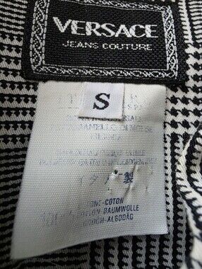 Vintage 90s Versace Jeans Couture Houndstooth Shirt Jacket Medusa S